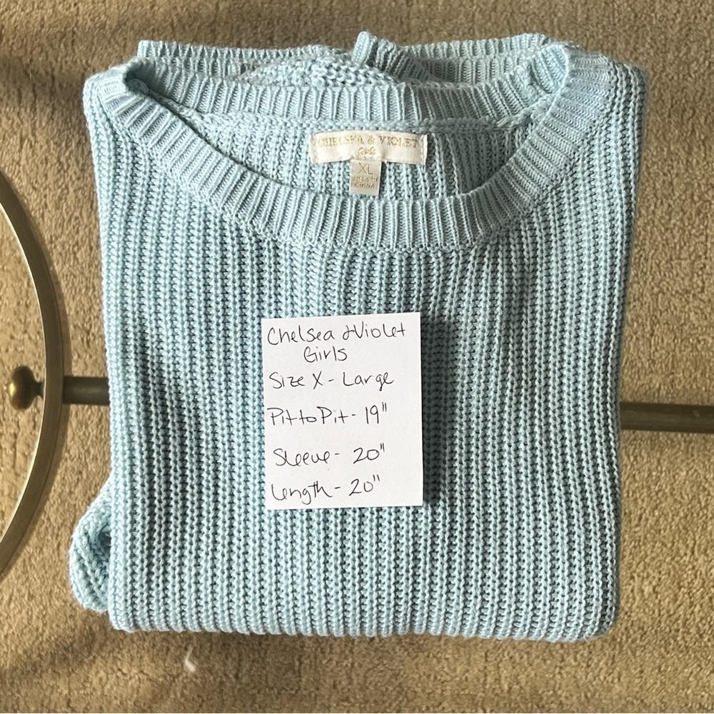 Chelsea & Violet Light Blue Knit Sweater - Picture 7 of 7